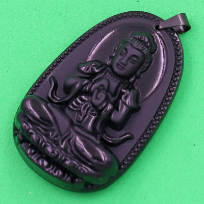 Mặt dây chuyền Như lai Đại nhật đen 3.6 cm