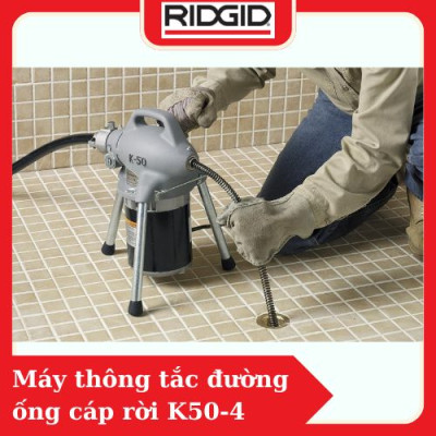 Thiết Bị Thông Tắc Vệ Sinh Đường Ống RIDGID K50-4 (36043) Máy Quay Cáp Lò Xo Thép Rời Kết Nối Độ Dài Tuỳ Chình, Có Đầu Cắt Thay Linh Hoạt Số 1 Tại Mỹ - Hàng Chính Hãng