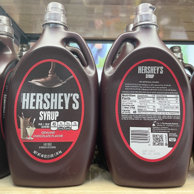 Sốt Topping Siro Socola Nguyên Chất Hersheys Syrup Chocolate 1.36kg Hàng Nhập Mỹ