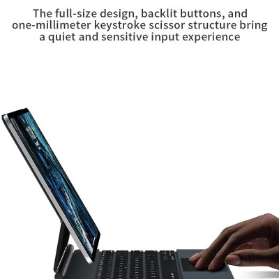 Bao bàn phím Wiwu Magic Keyboard MK002 cho iPad Pro 11 / 13 inch M4 2024 có cảm ứng nguồn hiển thị pin thời gian thực, tích hợp nam châm - Hàng chính hãng