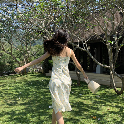 Đầm maxi đi biển, du lịch, sự kiện... loại đẹp, hàng chuẩn Quảng Châu, dọn kho siêu tốt, váy maxi hoa nhí 2 dây màu sáng, họa tiết nhẹ nhàng, nữ tính | MX054