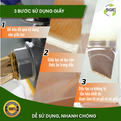 Giấy Lọc Dầu / Giấy Thấm Dầu OF01. Tiết Kiệm Và Hiệu Quả, Tránh Cặn Đen.  Sản Xuất Theo TCTP Không Độc Hại. Hàng Nhập Khẩu Chính Hãng SGE Thailand 