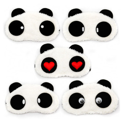 Tấm Bịt Mắt Ngủ Hình Gấu Panda Dễ Thương, Chất Liệu Bông Mềm Mại Dây Thun Co Giãn Tốt - Miếng bịt mắt ngủ cho văn phòng, du lịch