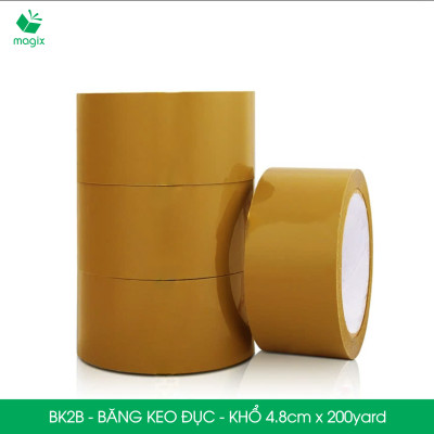 BK2B - 12 cuộn băng keo đục khổ 4.8cm x 200yard - Băng dính đóng hàng, băng keo khổ lớn