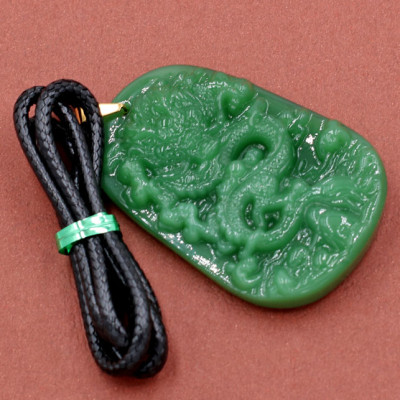 Dây chuyền mặt tượng Rồng R15 - thạch anh xanh ( 6.2cm x 4cm )