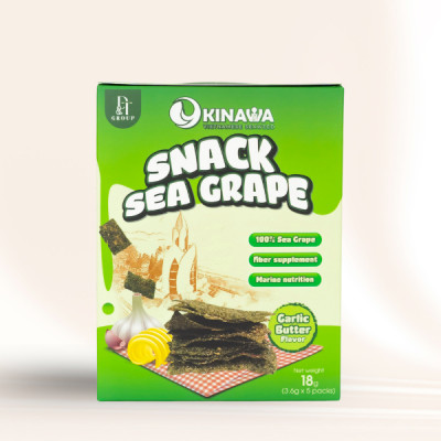 Snack rong nho dinh dưỡng Okinawa - Vị bơ tỏi - Hộp 18gr