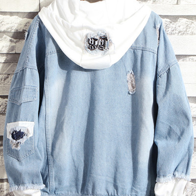 Áo khoác jean nam phong cách bụi có nón - 109