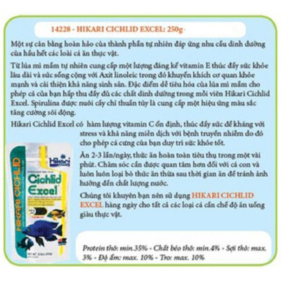 Thức ăn cá ali Hikari Cichlid Cichlid Excel - Cám cá ali giàu dinh dưỡng - Thức ăn ali