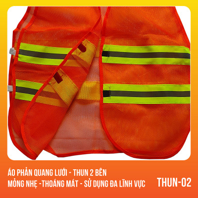 Áo phản quang lưới thun 2 bên thoáng mát, bền, đẹp - Mã THUN02