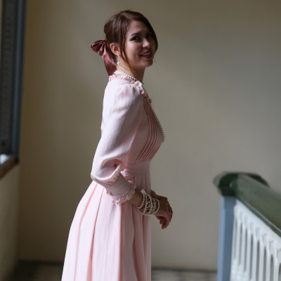 Đầm Xoè Cao Cấp Thời trang thiết kế Hity DRE115 (Hồng Anh Đào)