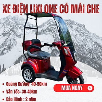 XE 3 BÁNH ĐIỆN LIXI PRO CÓ MÁI CHE