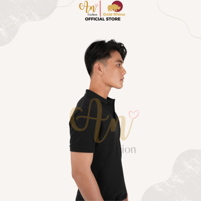 Áo Polo Nam Màu ĐEN Cao Cấp 100% Cotton, Thoáng Mát, Kháng Khuẩn - Gold Rhino