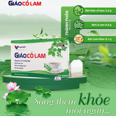 Trà Giải độc mát gan Giảo Cổ Lam Hoa Việt - Hỗ trợ sức khỏe tim mạch, tiểu đường, mỡ máu