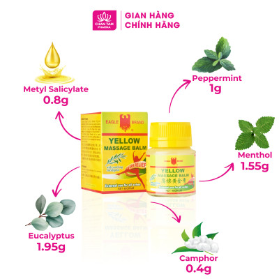 [Chính Hãng Singapore] Dầu Cù Là Con Ó Vàng Yellow Balm 20g - Giảm Nhanh Cơn Đau