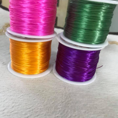 4 CUỘN THUN CO GIÃN CHUYÊN XỎ VÒNG TAY NAM NỮ BẰNG ĐÁ ĐỦ 4 MÀU HỒNG XANH LÁ VÀNG CAM TÍM