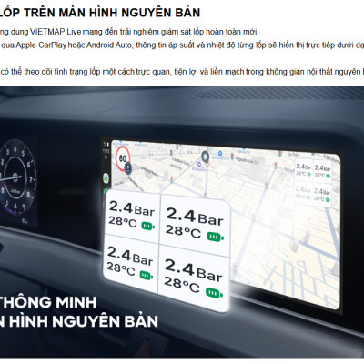 Bộ cảm biến áp suất lốp cao cấp VIETMAP TW50 - Hàng chính hãng