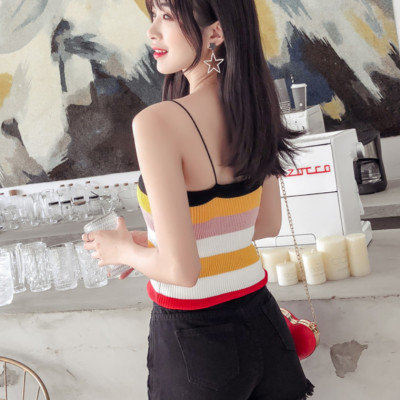 Áo Kiểu Nữ Áo Len Nữ Hai Dây Sọc Ngang Dễ Thương ALN021 MayHomes Ôm Thân Xinh Xắn