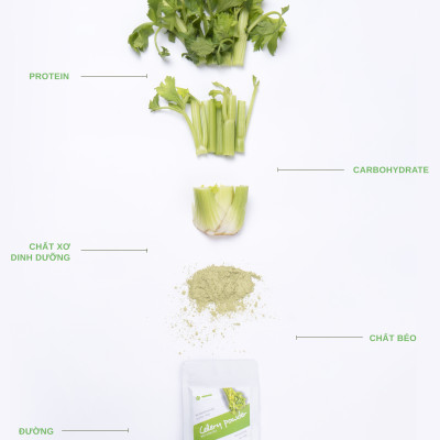 Bột Cần Tây Sấy Lạnh Nguyên Chất Quảng Thanh Hộp 30g - Hỗ trợ giảm cân, giảm mỡ bụng, giảm mụn, giảm gút