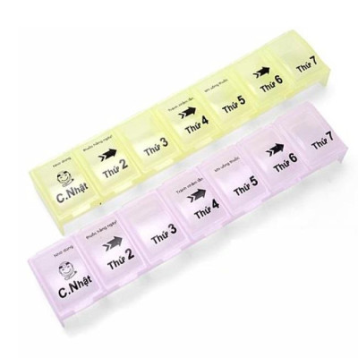 Hộp Chia Thuốc 7 Ngày Bằng Nhựa Dài, Chia Ngăn Thuốc Trong Gia Đình Hàng Ngày Riêng Nhỏ Gọn, Tiện Dụng - TakyHome 7124