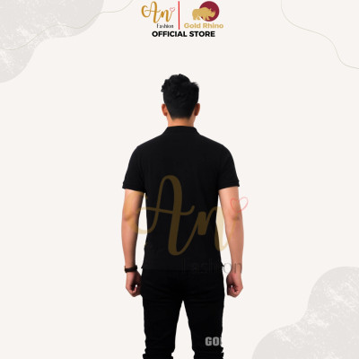 Áo Polo Nam Màu ĐEN Cao Cấp 100% Cotton, Thoáng Mát, Kháng Khuẩn - Gold Rhino