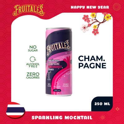 [Fruitales] Hộp 6 lon Mocktail 3 vị mới: không đường, không cồn, không calo - Rum Dừa & Dứa, Champagne lựu đỏ, Soju Mận & Yogurt