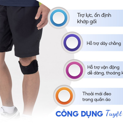 Đai bảo vệ khớp gối loại vừa Phiten Metax Supporter Knee Band