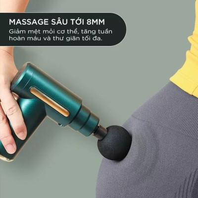 [XẢ LỖ] Máy massage thông minh cầm tay cao cấp 4 đầu, quy định tốc độ rung 6 giai đoạn, hỗ trợ massage chuyên sâu, giảm đau cơ, cứng khớp - Hàng chính hãng