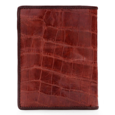 HJ2228-29-30-48 - Ví nam Huy Hoàng da cá sấu kiểu đứng màu đen, nâu đỏ, vàng bò, nâu đất