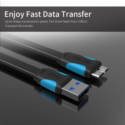 Ổ cứng VENTION gắn ngoài Samsung S5 và Note3 2m thay thế cho cáp USB Loại A Nam sang Micro B