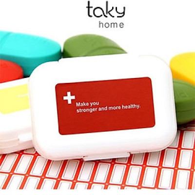 Hộp Chia Thuốc 8 Ngăn Mang Đi Du Lịch, Tiện Dụng, Nhỏ Gọn, Chắc Chắn, Giá Rẻ, Nhựa An Toàn Môi Trường. TakyHome 7123