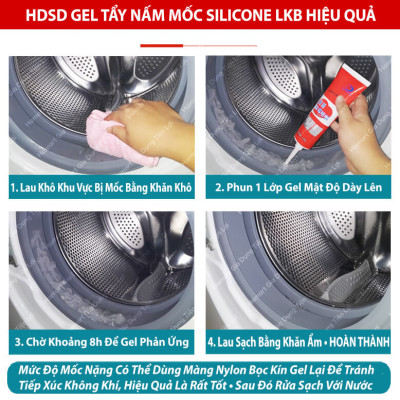 Keo Tẩy Nấm Mốc Gioăng Cao Su Máy Giặt Tường Đa Năng Bồn Chậu Toilet Lavabo Chất Lượng Cao