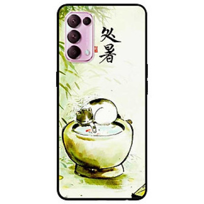 Ốp lưng dành cho Oppo Reno 5 mẫu Mèo Chậu Nước