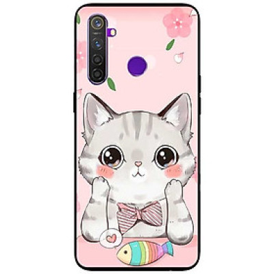 Ốp lưng dành cho Realme 6i mẫu Mèo Hồng Ăn Cá