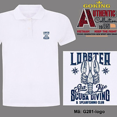 LOBSTER, mã logo.g281. Áo thun polo nam nữ, form unisex. Áo phông cổ trụ Goking, vải cá sấu 3D, công nghệ chống nhăn Nhật Bản
