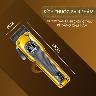 Tông đơ cắt tóc chuyên nghiệp Kemei KM-1825 lưỡi mạ carbon DLC, động cơ không chổi than công suất mạnh 8W hoạt động mạnh mẽ không nóng, không ồn - Hàng chính hãng