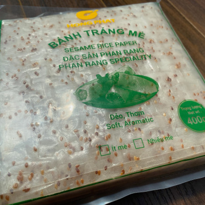 Combo 5 Bánh tráng cuốn 400g/gói (Bánh tráng mè, bánh tráng gỏi cuốn mè Hồng Phát đặc sản Phan Rang)