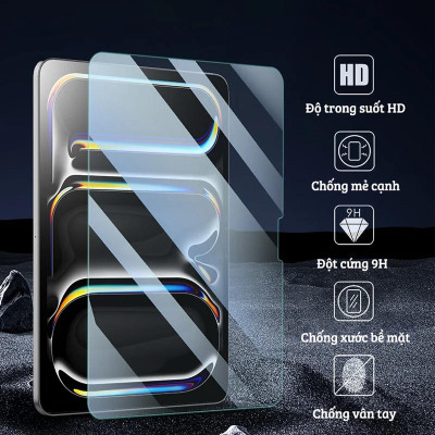 Kính cường lực AGC 9H cho iPad Air 6 11 inch M2 / Air 6 13 inch M2 2024 hiệu Nillkin Amazing H+ Pro (mỏng 0.2 mm, vát cạnh 2.5D, chống trầy, chống va đập) - Hàng nhập khẩu