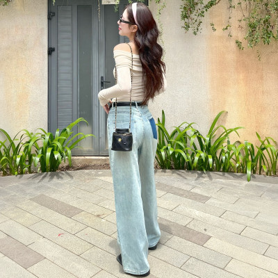 Quần jeans quần dài nữ dáng dài ống suông phong cách ullzang thanh lịch Lagan Miều Est.2013