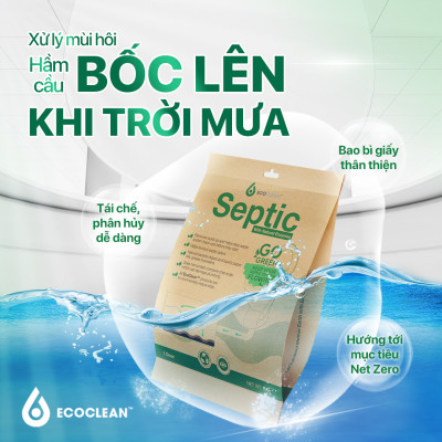 Combo 2 gói Tiết Kiệm ECOCLEAN SEPTIC - Men Vi Sinh Xử Lý Hầm Cầu Bể Phốt - USA