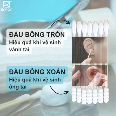 [Lố 12 túi] Tăm bông vệ sinh người lớn NOVA thân nhựa [TB01-014] túi 100 que