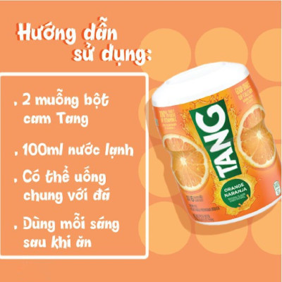 Bột pha nước Cam Tang Orange Naranja Mỹ - Bổ sung vitamin c, canxi - tăng sức đề kháng, sản xuất collagen, nhanh lành, chống oxy hóa - QuaTangMe Extaste