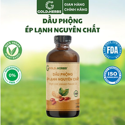 Dầu phộng ép lạnh nguyên chất GoldzHerbs - Chai 120ml/ 250ml
