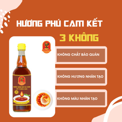 Nước mắm nhỉ cá cơm Hương Phú 30 độ đạm 510ML -Thùng 6 chai, Cốt Thượng Hạng - Hàng Chính Hãng