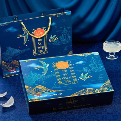 [CHÍNH HÃNG] Yến Sào Hoàng Kim - Hộp Quà Lộc Phát Phú Quý (50g Tổ Yến Thượng Hạng & 4 Hũ Yến Mix 2 Vị) - Quà Tết Doanh Nghiệp, Biếu Tặng Đối Tác