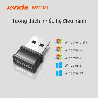 USB kết nối Wifi Tenda W311Mi tốc độ 150Mbps - Hàng Chính Hãng