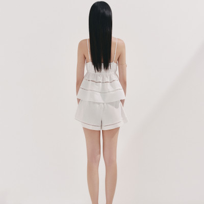 DOTTIE - Áo dây phối ren - Trắng - T1102