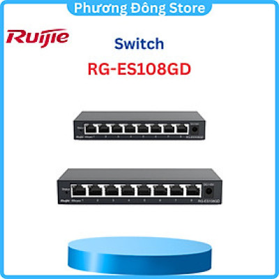 Bộ Chia Mạng 8 Cổng Sắt 1000Mbps RUIJE RG-ES108GD - Switch 8 Port Gigabit - Hàng Chính Hãng