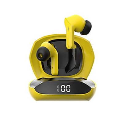 Tai nghe Ajazz A1 TWS BT5.0 thiết kế tiện dụng cho chơi game, thể thao,Điều khiển cảm ứng trên màn hình hiển thị kỹ thuật số - Màu vàng
