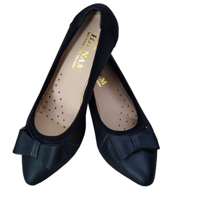 Giày Nữ Búp Bê Đế Xuồng TiTi ĐÔ Da Bò Thật Thời Trang Cao 5cm GBB2030