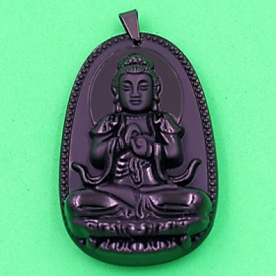 Mặt dây chuyền Như lai Đại nhật đen 3.6 cm